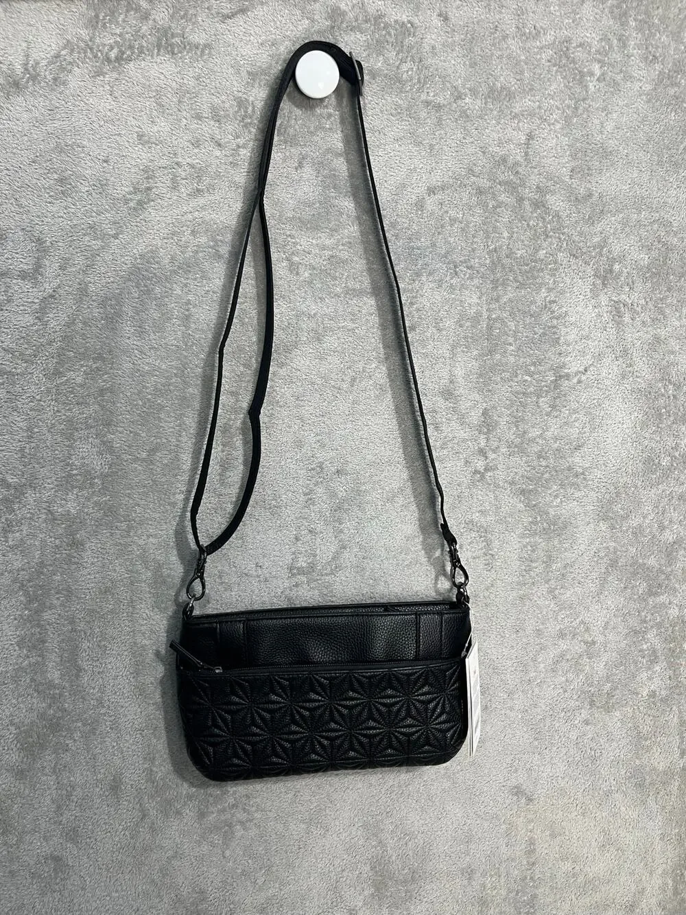 Lug Flyer Vegan Leather Crossbody Shoulder Bag Purse Black NWT RFID Commuter